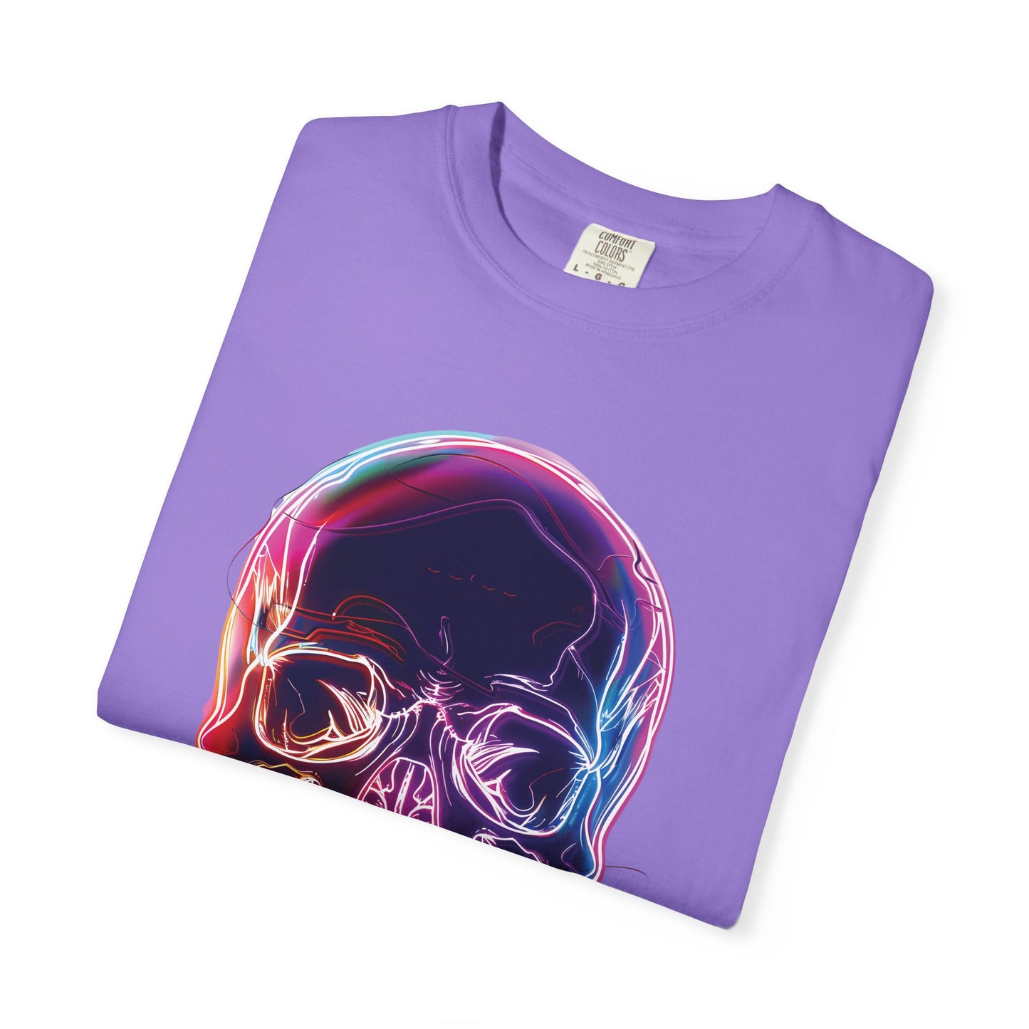 Neon Skull Graphic Unisex T-Shirt - Edgy Streetwear Fashion